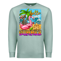 Seafoam hello summer skeleton Premium Sweatshirt - Zillion Design Studio