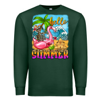 Sports Green hello summer skeleton Premium Sweatshirt - Zillion Design Studio