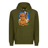 Army Green pumpkin sunflower Premium Hoodie - JahusDesignShop