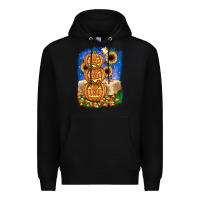 Black pumpkin sunflower Premium Hoodie - JahusDesignShop