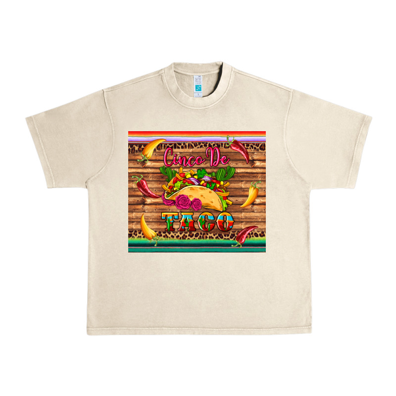 Cinco De Taco Paper Serape Leopard Wooden Urban Heavy Tee by Artiststas | Teevron