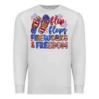 Dove Grey flip flops fireworks and freedom Premium Sweatshirt - Zillion Design Studio