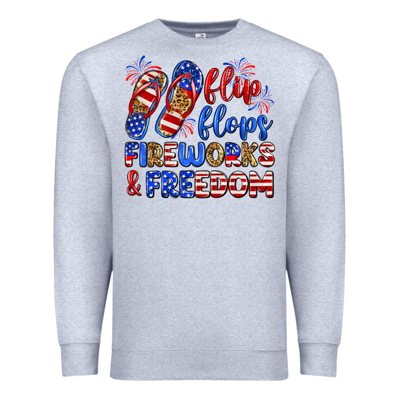 Flip Flops Fireworks And Freedom Premium Sweatshirt by Zillion Design Studio | Teevron