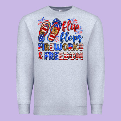 Flip Flops Fireworks And Freedom Premium Sweatshirt Designed By Zillion Design Studio