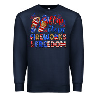 Navy flip flops fireworks and freedom Premium Sweatshirt - Zillion Design Studio