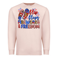 Pale Pink flip flops fireworks and freedom Premium Sweatshirt - Zillion Design Studio