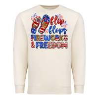 Sandshell flip flops fireworks and freedom Premium Sweatshirt - Zillion Design Studio