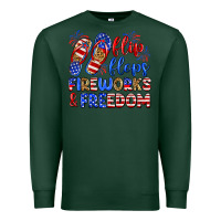 Sports Green flip flops fireworks and freedom Premium Sweatshirt - Zillion Design Studio