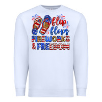 White flip flops fireworks and freedom Premium Sweatshirt - Zillion Design Studio