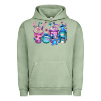 Pigment Oil Green stitch coffee Urban Hoodie - Jasminsmagicworld