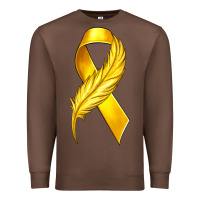 Chestnut Childhood Cancer Ribbon with Feather Premium Sweatshirt - texasbilliewilder