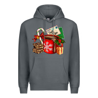 Rock Christmas hot chocolate cup with gift and letters Premium Hoodie - AdoDesignShop