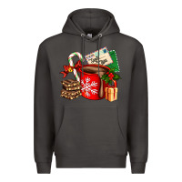 Smoke Christmas hot chocolate cup with gift and letters Premium Hoodie - AdoDesignShop