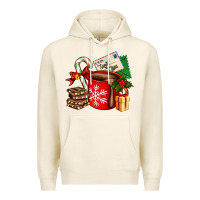 Tofu Christmas hot chocolate cup with gift and letters Premium Hoodie - AdoDesignShop