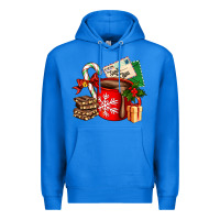 True Royal Christmas hot chocolate cup with gift and letters Premium Hoodie - AdoDesignShop