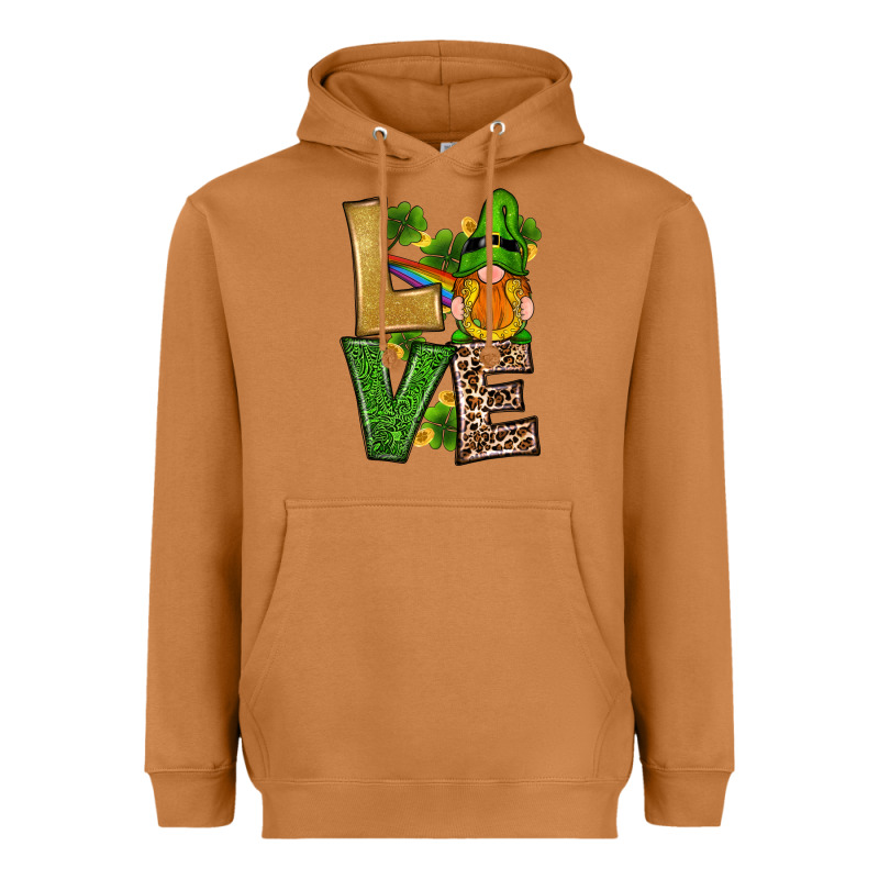 St Patricks Day Gnomes Shamrock Love Heavyweight Hoodie by RanaPortraitStore | Teevron
