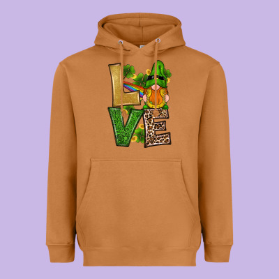 St Patricks Day Gnomes Shamrock Love Heavyweight Hoodie Designed By Ranaportraitstore