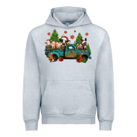 Heather Grey christmas farm animals truck Urban Hoodie - Jasminsmagicworld