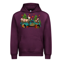 Mauve Wine christmas farm animals truck Urban Hoodie - Jasminsmagicworld