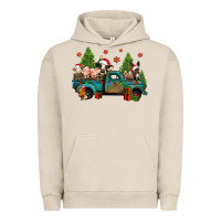 Pigment French Oak christmas farm animals truck Urban Hoodie - Jasminsmagicworld