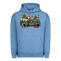 Pigment Pebble Blue christmas farm animals truck Urban Hoodie - Jasminsmagicworld