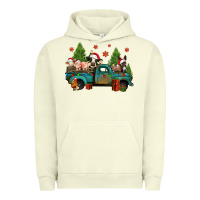 Pigment Pistachio christmas farm animals truck Urban Hoodie - Jasminsmagicworld