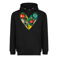 Black teacher  heart Heavyweight Hoodie - texasbilliewilder
