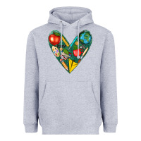 Heather Grey teacher  heart Heavyweight Hoodie - texasbilliewilder