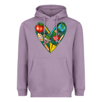 Lavender teacher  heart Heavyweight Hoodie - texasbilliewilder