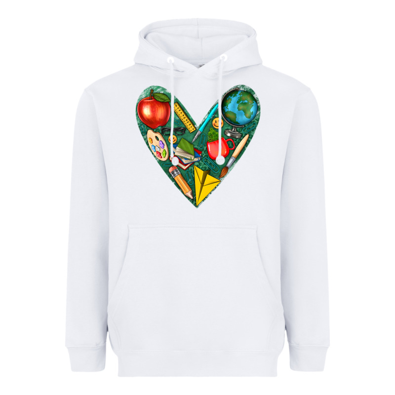 Teacher  Heart Heavyweight Hoodie by texasbilliewilder | Teevron