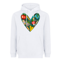 White teacher  heart Heavyweight Hoodie - texasbilliewilder