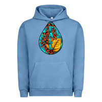 Pigment Pebble Blue Fall Teardrop Urban Hoodie - LillyAllenDesigns