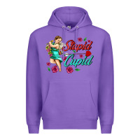 Purple stupid cupid Premium Hoodie - AdoDesignShop