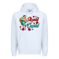 White stupid cupid Premium Hoodie - AdoDesignShop