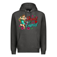 Charcoal Heather stupid cupid Premium Hoodie - AdoDesignShop