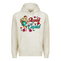 Oatmeal Heather stupid cupid Premium Hoodie - AdoDesignShop