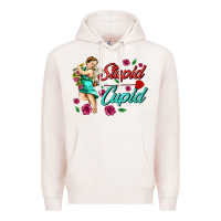 Pale Pink stupid cupid Premium Hoodie - AdoDesignShop