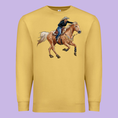 Horse Body With Cowgirl Premium Sweatshirt Designed By Ranaportraitstore