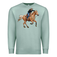 Seafoam horse body with cowgirl Premium Sweatshirt - RanaPortraitStore