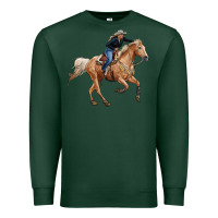 Sports Green horse body with cowgirl Premium Sweatshirt - RanaPortraitStore