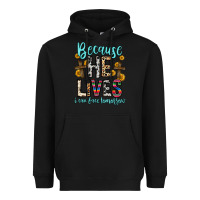 Black because he lives i can face tomorrow Heavyweight Hoodie - Zillion Design Studio