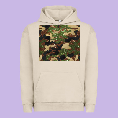 Camouflage Glitter Urban Hoodie Designed By Barkaloodesign
