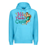 Ocean Blue no thanks cupid Premium Hoodie - AdoDesignShop