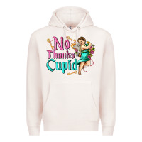 Pale Pink no thanks cupid Premium Hoodie - AdoDesignShop