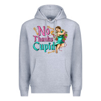 Heather Grey no thanks cupid Premium Hoodie - AdoDesignShop