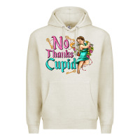 Oatmeal Heather no thanks cupid Premium Hoodie - AdoDesignShop