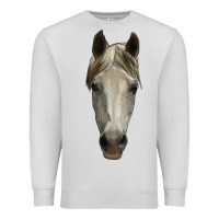 Dove Grey horse head Premium Sweatshirt - RanaPortraitStore