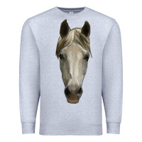 Heather Grey horse head Premium Sweatshirt - RanaPortraitStore