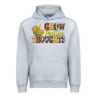 Heather Grey grow positive thoughts Urban Hoodie - NancyCooperArtShop
