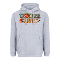 Heather Grey teacher life Heavyweight Hoodie - texasbilliewilder